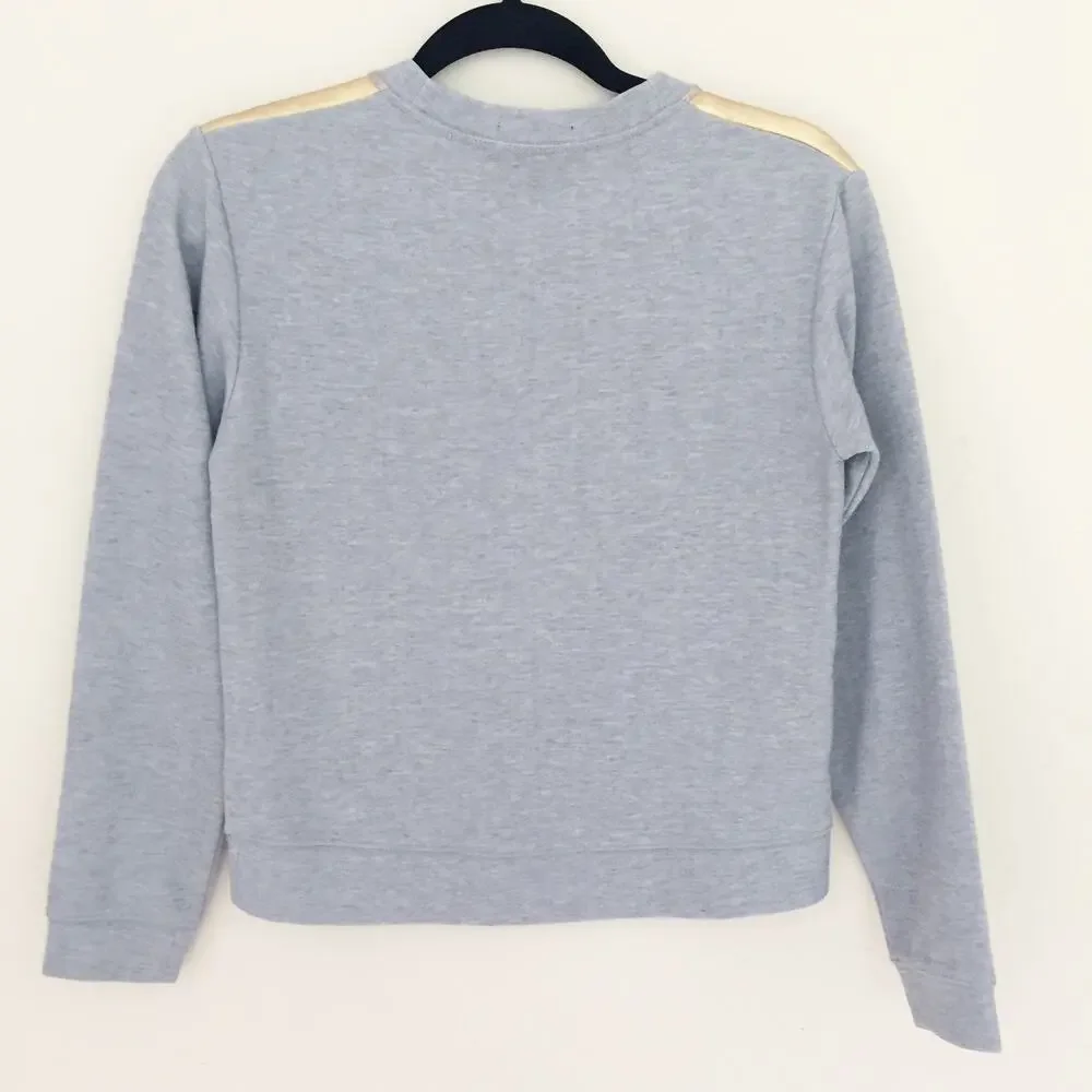 J. Crew Gold Foil Gray Sweater Sweatshirt XXS
